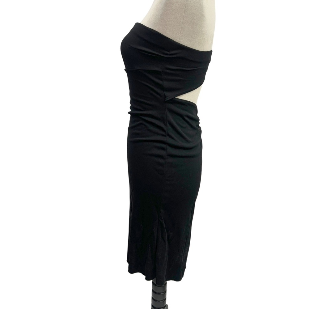 Y2K Vanity Strapless Cutout Back Mini Dress Small Black Clubwear Goth Party